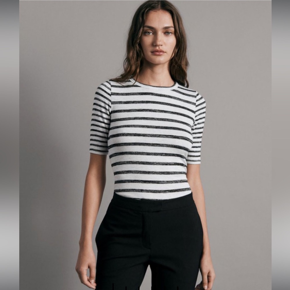 Rag & Bone Knit Stripe Scoop Neck Top